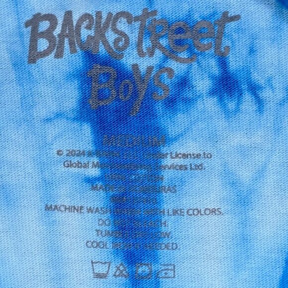 NWOT Backstreet Boys Cancun 2024 Concert Tie-Dye Short Sleeve Crewneck Tee Shirt - Picture 8 of 8